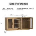 Credenza da cucina moderna in legno massiccio con ante in vetroMobile buffet versatile