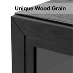 Credenza da cucina moderna in legno massiccio con ante in vetroMobile buffet versatile