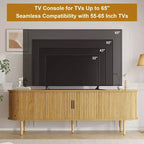 Mobile TV da 178 cm con Ante Scorrevoli e Vano Contenitore, per TV fino a 80 Pollici, Console Multimediale in Legno, Mobile Intrattenimento Moderno per Soggiorno