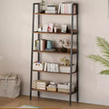 Coolmee 67 inch 5 Tier Tall Book Shelf, Narrow Book Storage Organizer with Open Shelves, Industrial Metal Frame Bookcase for Home Office
