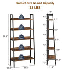 Coolmee Libreria Alta a 5 Ripiani da 170 cm, Organizer Porta Libri Stretto con Ripiani Aperti, Scaffale in Metallo Industriale per Ufficio Domestico