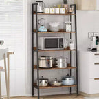Coolmee Libreria Alta a 5 Ripiani da 170 cm, Organizer Porta Libri Stretto con Ripiani Aperti, Scaffale in Metallo Industriale per Ufficio Domestico