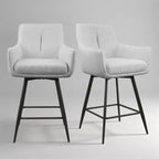 Art Leon Set of 2 Fabric Swivel Counter Height Barstools