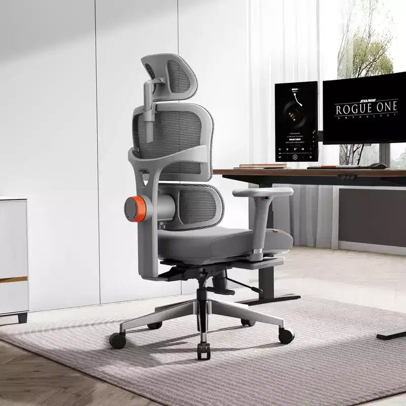 Sedia da ufficio ergonomica Newtral con poggiapiedi - Sedia reclinabile con braccioli 4D - NT002+LAPD-GRAY