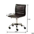 Sedia da Ufficio Regolabile Okak con Sollevamento ad Aria, Sedia da Scrivania Ergonomica con Base in Metallo Cromato, Sedia Girevole a 360 Gradi per Studio e Sala Lettura