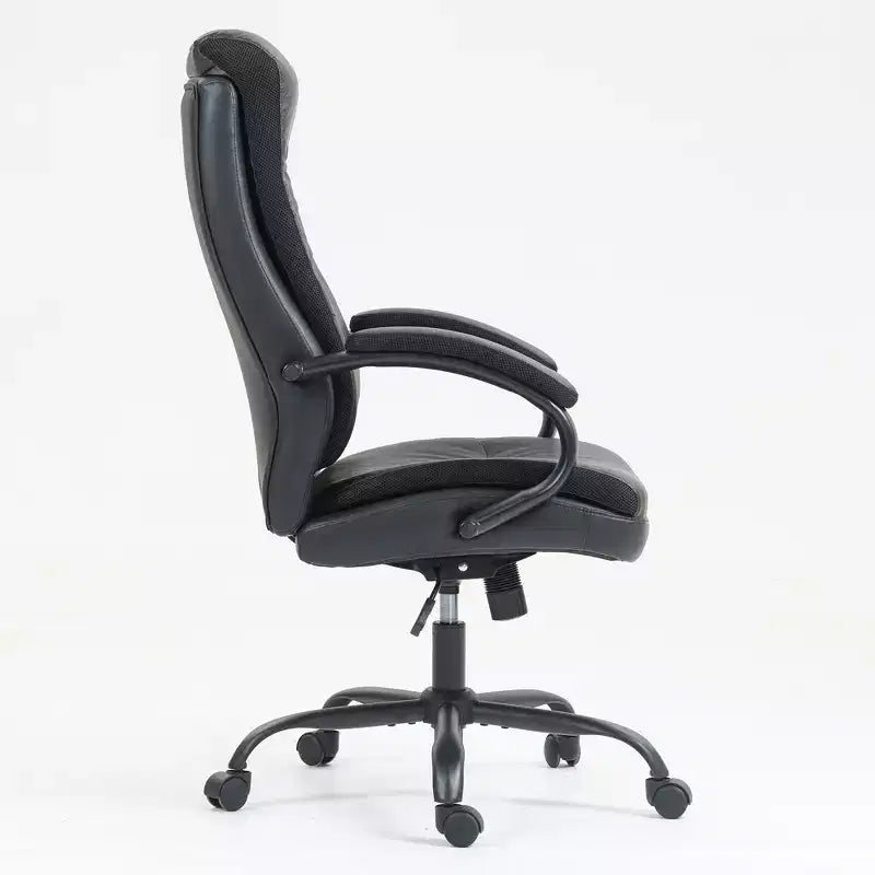 Sedia da ufficio Okak High-Back, sedia da scrivania imbottita con altezza regolabile e ruote, comoda sedia per sala lettura, studio