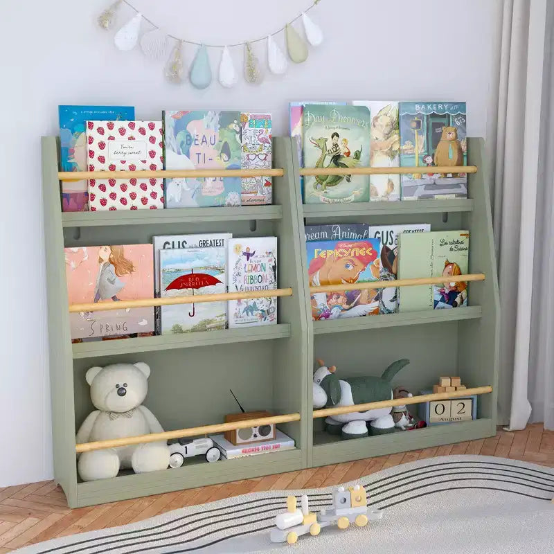 Okak Kid Scaffale per Libri, Scaffali Portaoggetti a 3 Ripiani, Piccola Libreria per Libri e CD, Contenitore Organizzatore per Soggiorno, Corridoio, Ufficio