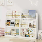 Okak Kid Scaffale per Libri, Scaffali Portaoggetti a 3 Ripiani, Piccola Libreria per Libri e CD, Contenitore Organizzatore per Soggiorno, Corridoio, Ufficio
