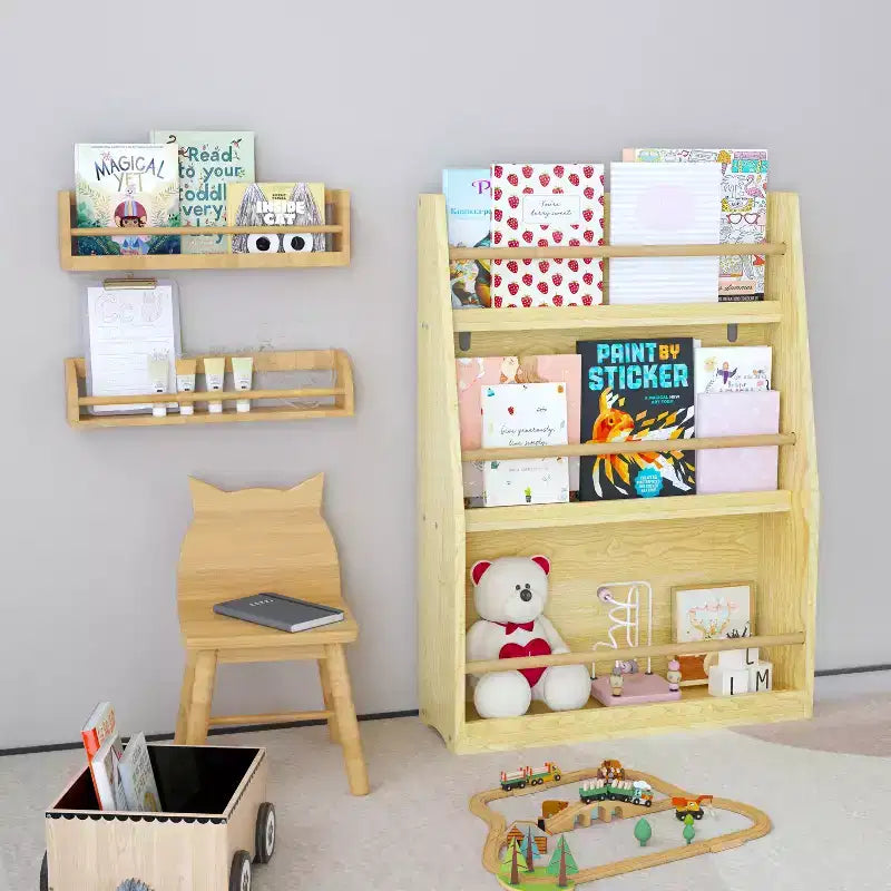Okak Kid Scaffale per Libri, Scaffali Portaoggetti a 3 Ripiani, Piccola Libreria per Libri e CD, Contenitore Organizzatore per Soggiorno, Corridoio, Ufficio