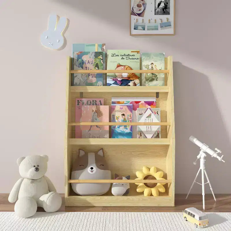 Okak Kid Scaffale per Libri, Scaffali Portaoggetti a 3 Ripiani, Piccola Libreria per Libri e CD, Contenitore Organizzatore per Soggiorno, Corridoio, Ufficio