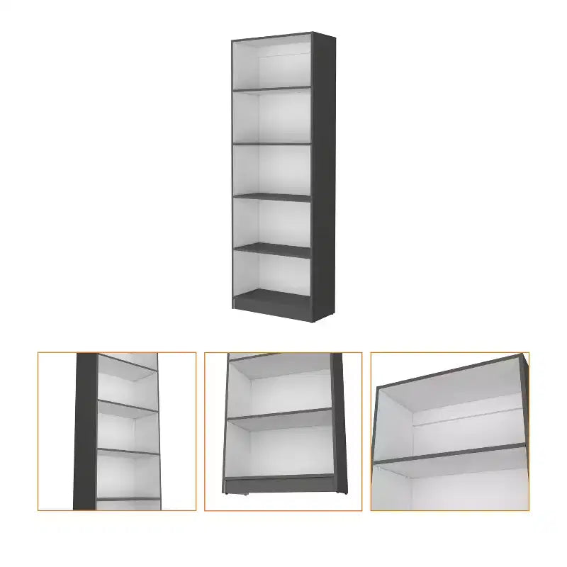 Libreria Okak Minimalism, Vetrina con 5 Ripiani Aperti, Organizzatore di Archiviazione Indipendente per Soggiorno, Ufficio
