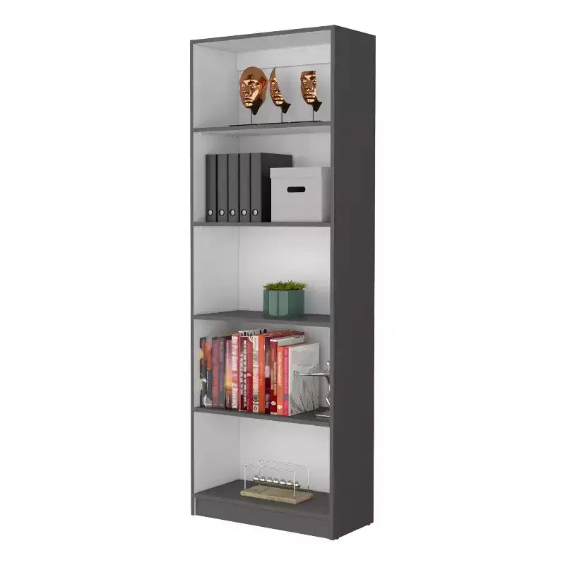 Libreria Okak Minimalism, Vetrina con 5 Ripiani Aperti, Organizzatore di Archiviazione Indipendente per Soggiorno, Ufficio