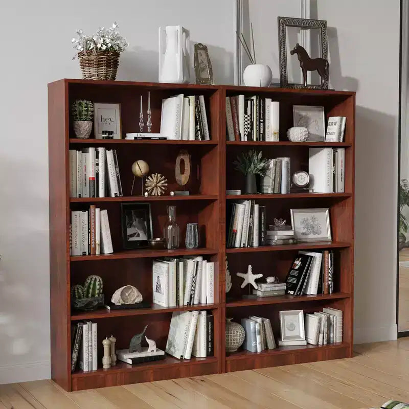 Libreria moderna Okak da 152 cm, con 5 ripiani aperti, organizer autoportante per soggiorno, ufficio