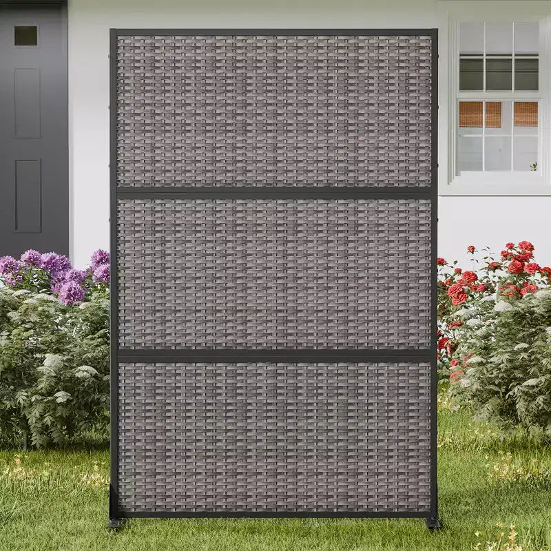 MAYEERTY Divisorio Intrecciato in Rattan a Motivo Incrociato Nero Schermo per Esterni e Interni Indipendente Schermo Decorativo per la Privacy per Balcone