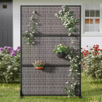 MAYEERTY Divisorio Intrecciato in Rattan a Motivo Incrociato Nero Schermo per Esterni e Interni Indipendente Schermo Decorativo per la Privacy per Balcone