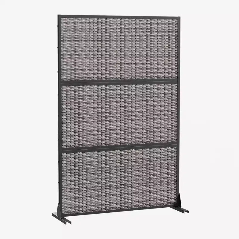 MAYEERTY Divisorio Intrecciato in Rattan a Motivo Incrociato Nero Schermo per Esterni e Interni Indipendente Schermo Decorativo per la Privacy per Balcone