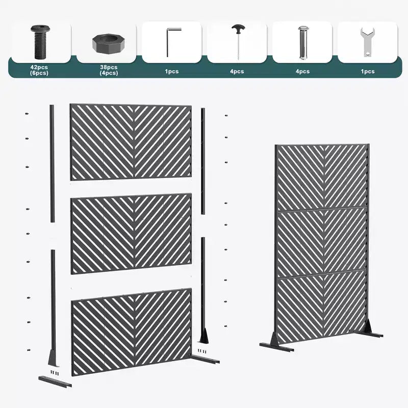 MAYEERTY Divisorio Intrecciato in Rattan a Motivo Incrociato Nero Schermo per Esterni e Interni Indipendente Schermo Decorativo per la Privacy per Balcone
