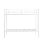 Bellemave Metal Twin Over Twin Bunk Bed with Guardrail & Ladder, Convertible Heavy Duty Bed for Kids, Teens & Adults, White