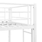 Bellemave Letto a castello in metallo a due piazze con ringhiera e scaletta, letto convertibile resistente per bambini, ragazzi e adulti, bianco