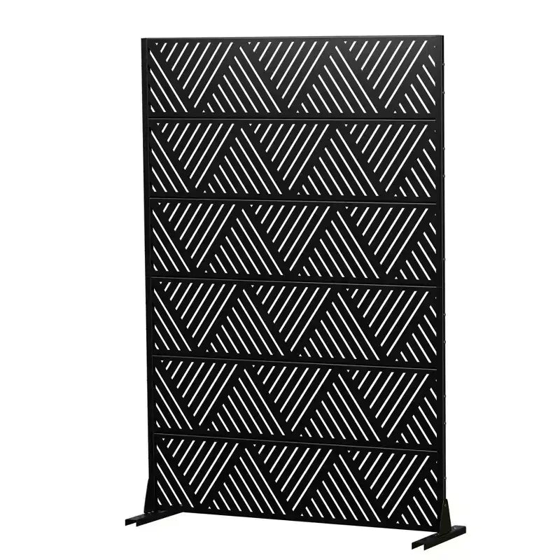 MAYEERTY Paravento prismatico triangolare nero chiaro in acciaio zincato Divisorio per esterni e interni con paravento decorativo autoportante