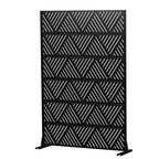 MAYEERTY Paravento prismatico triangolare nero chiaro in acciaio zincato Divisorio per esterni e interni con paravento decorativo autoportante