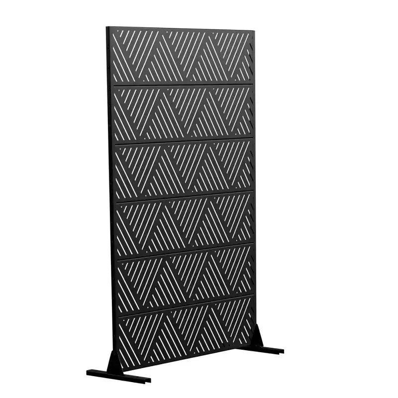 MAYEERTY Paravento prismatico triangolare nero chiaro in acciaio zincato Divisorio per esterni e interni con paravento decorativo autoportante