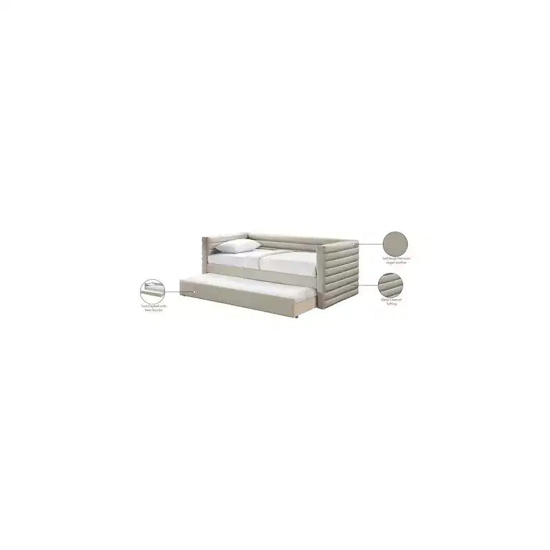 Meridian Furniture, Letto a giorno doppio in pelle vegana Beverly