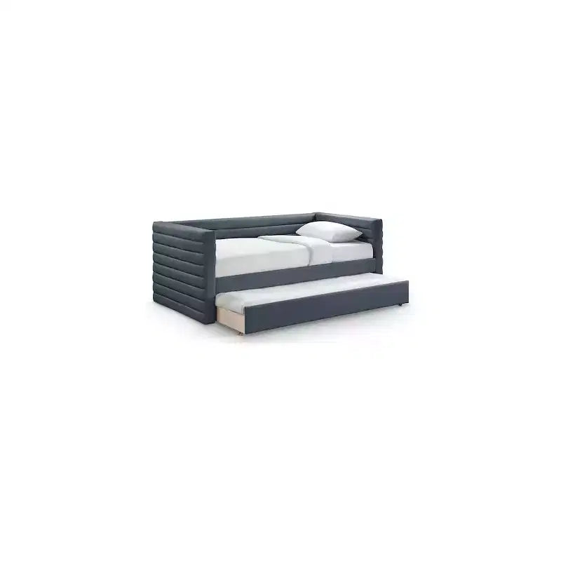 Meridian Furniture, Letto a giorno doppio in pelle vegana Beverly