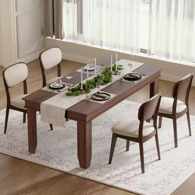 Tavolo da Pranzo per 6-8 Persone, Tavoli da Cucina Marroni da 180 cm con Robusta Struttura in Legno, Grande Tavolo da Pranzo Rettangolare da 1,8 m per Soggiorno Sala da Pranzo