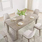 Tavolo da Pranzo per 6-8 Persone, Tavoli da Cucina Marroni da 180 cm con Robusta Struttura in Legno, Grande Tavolo da Pranzo Rettangolare da 1,8 m per Soggiorno Sala da Pranzo
