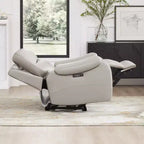 Poltrona reclinabile elettrica zero gravity Spruce & Spring in vera pelle con porte di ricarica