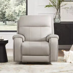 Poltrona reclinabile elettrica zero gravity Spruce & Spring in vera pelle con porte di ricarica