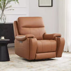 Poltrona reclinabile elettrica zero gravity Spruce & Spring in vera pelle con porte di ricarica