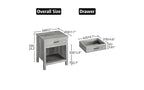 Comodino GustoWave 22 con cassetto, comodino grigio con ripiano portaoggetti per soggiorno, tavolino da notte in legno per camera da letto, cameretta, ufficio