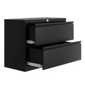 TROPOW 39.4x19.7x8.1 2-Drawer Lateral File Cabinet - Black Heavy-Duty Metal Storage with Lock for Letter/Legal Documents (Home/Office Use)