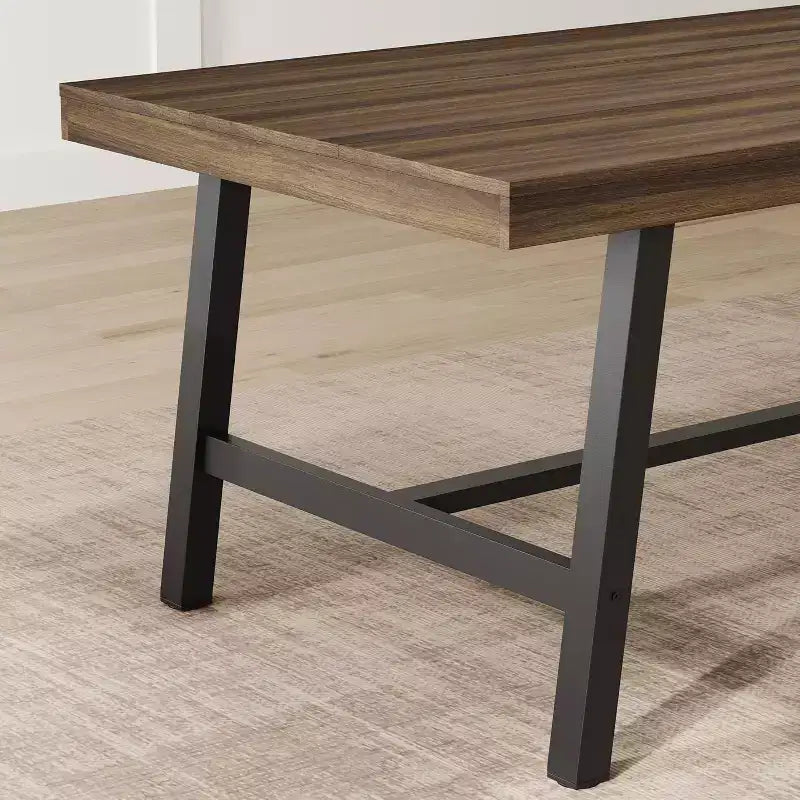 Tavolo da pranzo grande e lungo 180 cm per 6-8 persone, tavolo da cucina in legno con gambe robuste per cucina, sala da pranzo