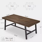 Tavolo da pranzo grande e lungo 180 cm per 6-8 persone, tavolo da cucina in legno con gambe robuste per cucina, sala da pranzo