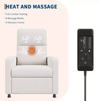 Poltrona reclinabile elettrica con calore e massaggio, poltrona reclinabile con sollevamento elettrico con seduta imbottita e 2 tasche laterali, poltrona singola per soggiorno, camera da letto