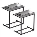2 PCS C Shaped End Table, Side Table for Couch Slide Under, C Table Sofa Side End Table for Living Room 27 inches High, Laptop desk, coffee table