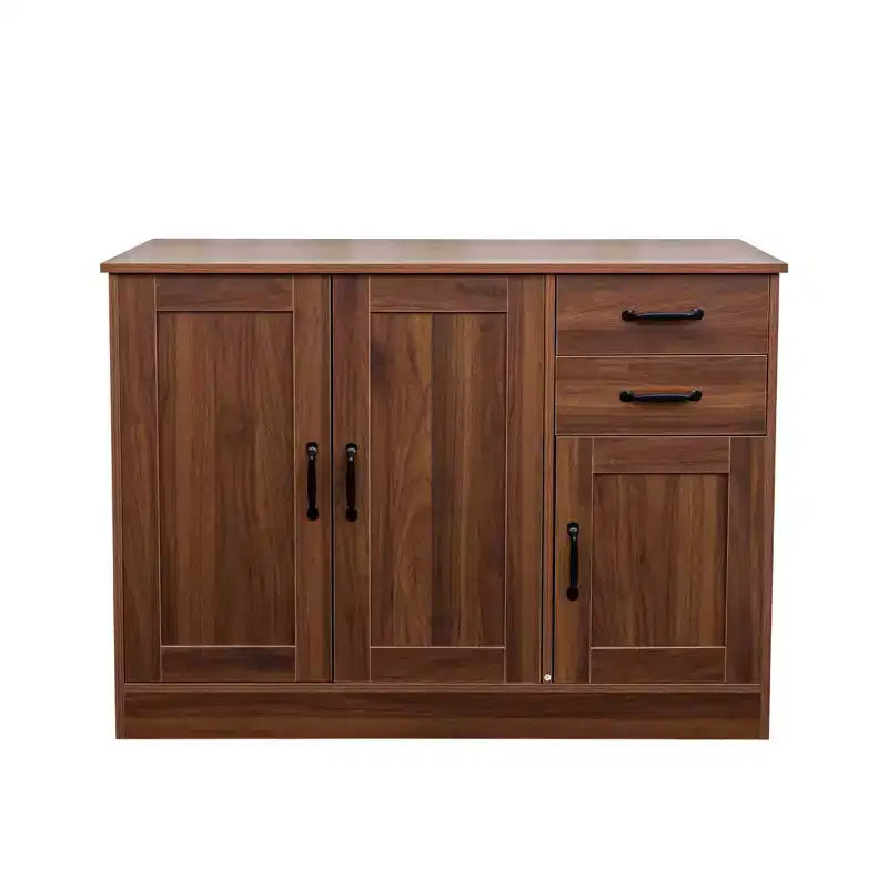 Credenza Moderna Okak, Mobile Buffet con 3 Ante e 2 Cassetti, Mobile Contenitore per Soggiorno, Sala da Pranzo, Cucina