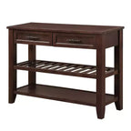 Okak Credenza in Legno Massello, Madia con 2 Ante e 2 Ripiani, Mobile Contenitore per Soggiorno, Sala da Pranzo, Cucina