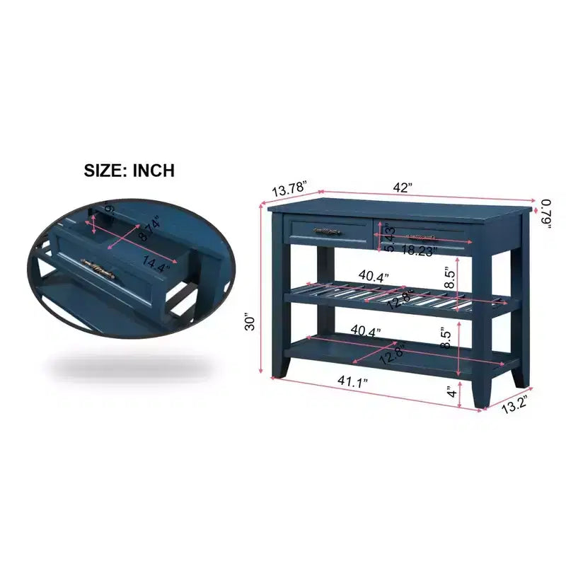 Okak Credenza in Legno Massello, Madia con 2 Ante e 2 Ripiani, Mobile Contenitore per Soggiorno, Sala da Pranzo, Cucina