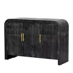 Mobile credenza Okak minimalista, mobile a buffet con 4 ante e 4 ripiani, mobiletto contenitore per soggiorno, sala da pranzo, cucina