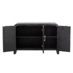 Mobile credenza Okak minimalista, mobile a buffet con 4 ante e 4 ripiani, mobiletto contenitore per soggiorno, sala da pranzo, cucina