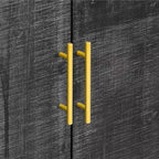 Mobile credenza Okak minimalista, mobile a buffet con 4 ante e 4 ripiani, mobiletto contenitore per soggiorno, sala da pranzo, cucina