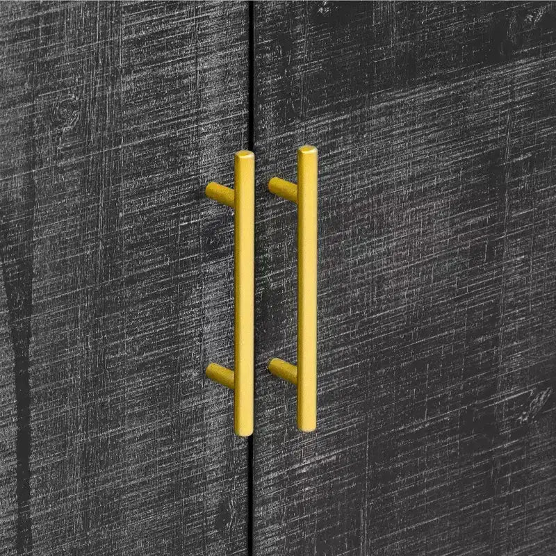 Mobile credenza Okak minimalista, mobile a buffet con 4 ante e 4 ripiani, mobiletto contenitore per soggiorno, sala da pranzo, cucina