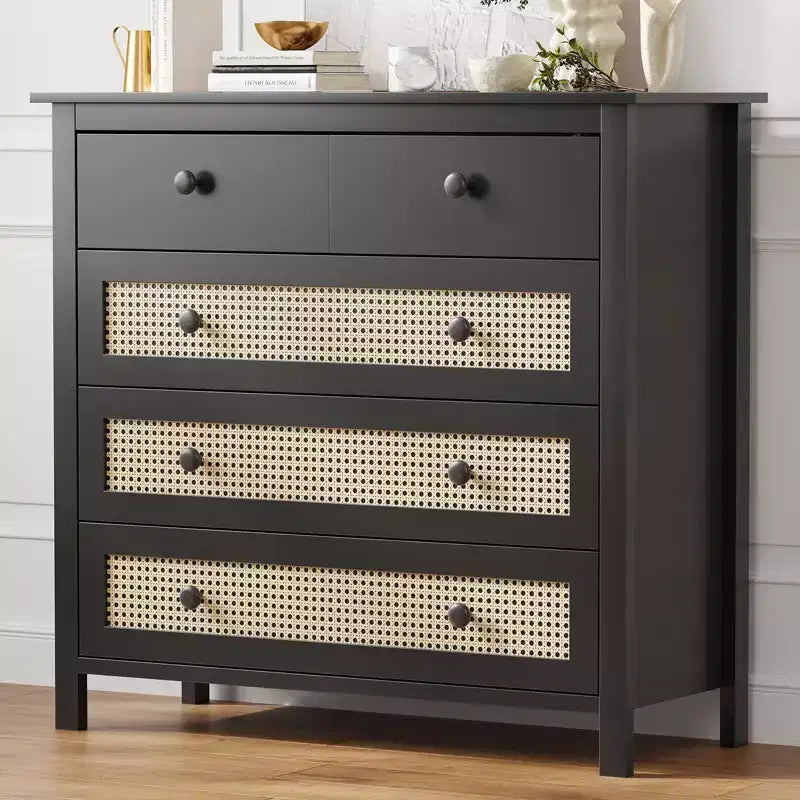 Madia Okak Farmhouse, Credenza con 4 Cassetti, Mobile Contenitore per Soggiorno, Sala da Pranzo, Cucina