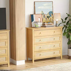 Madia Okak Farmhouse, Credenza con 4 Cassetti, Mobile Contenitore per Soggiorno, Sala da Pranzo, Cucina