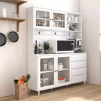 Okak 63in Dispensa, Mobile da Cucina Autoportante con 4 Ante e 4 Cassetti, Mobile Contenitore per Soggiorno, Sala da Pranzo