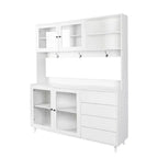Okak 63in Dispensa, Mobile da Cucina Autoportante con 4 Ante e 4 Cassetti, Mobile Contenitore per Soggiorno, Sala da Pranzo